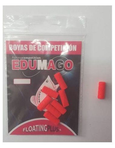 Flotante Edumago 14x4mm 8 unidades roja.