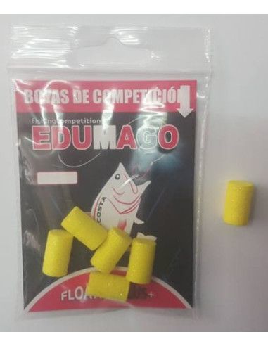 Flotante Edumago 14x8mm 6 unidades amarilla.