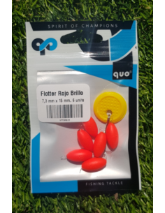 Perlas Flotantes Quo rojo brilllo 7,3x15mm