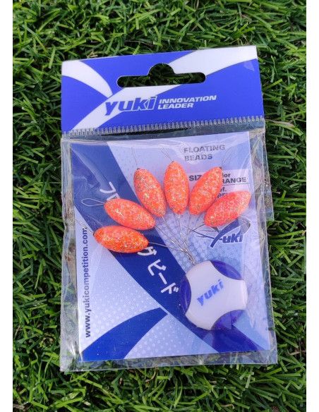 Perla Flotante Yuki Naranja con Purpurina