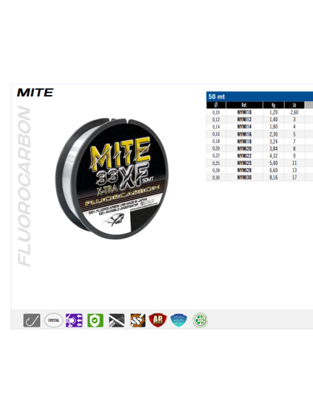 Yuki  Mite 33 Xf  50 mtrs Fluorocarbon