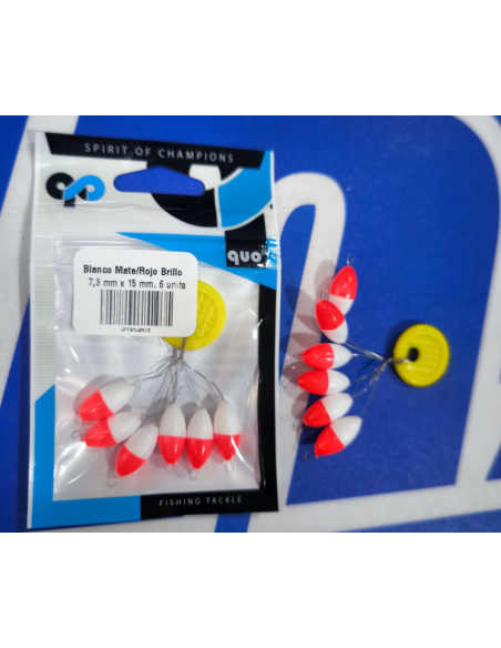 Perlas Flotantes Blanca  Roja  7,3x15mm
