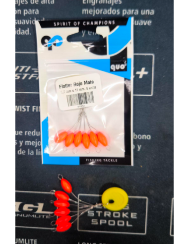 Perlas Flotantes Quo rojo Mate  5,6x11 mm