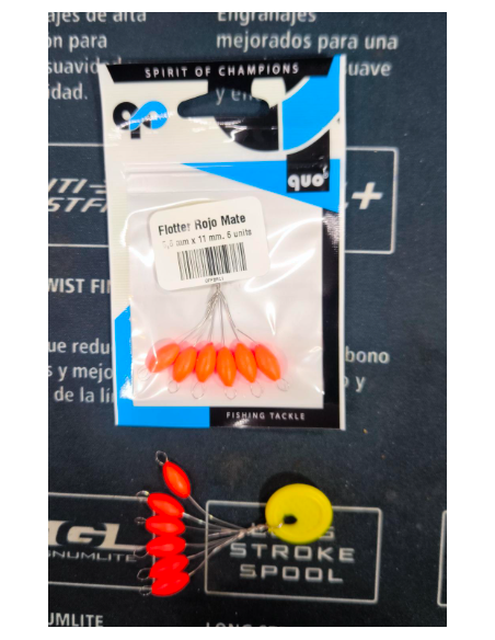 Perlas Flotantes Quo rojo Mate  5,6x11 mm