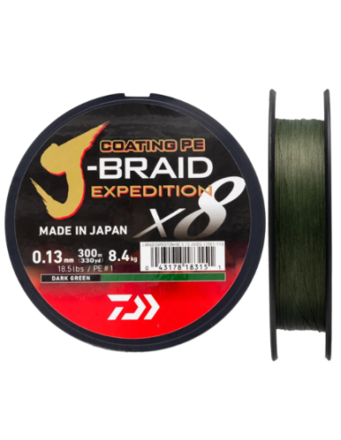 Daiwa J-braid 8 X  Expedition 500 mtrs  Dark Green